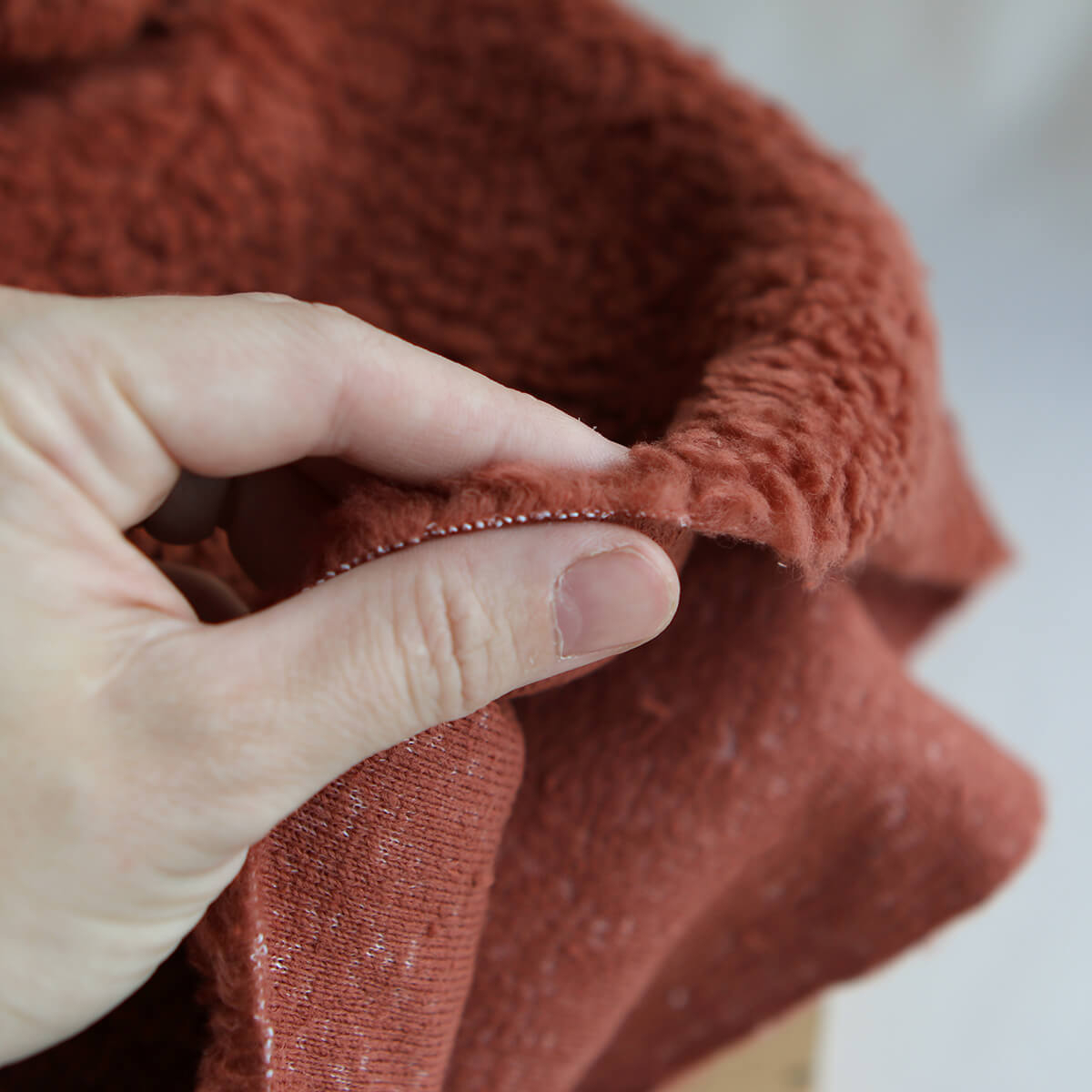 Colby - Fausse fourrure / Moumoute / Sherpa de coton rouille clair