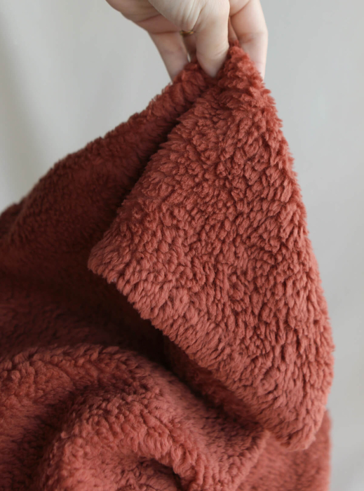 Colby - Fausse fourrure / Moumoute / Sherpa de coton rouille clair