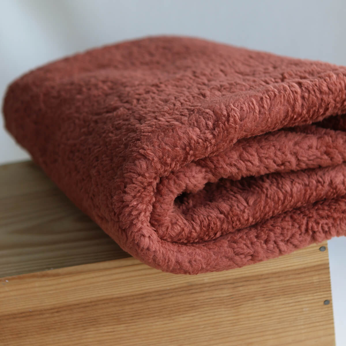 Colby - Fausse fourrure / Moumoute / Sherpa de coton rouille clair