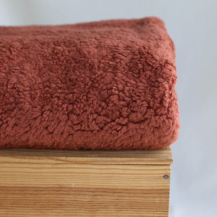 Colby - Fausse fourrure / Moumoute / Sherpa de coton rouille clair