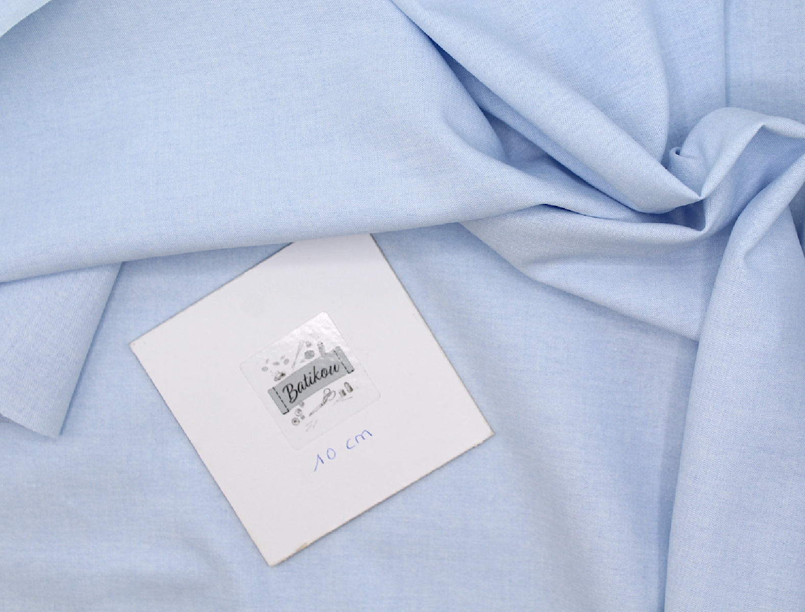 Chambray coton bleu ciel uni