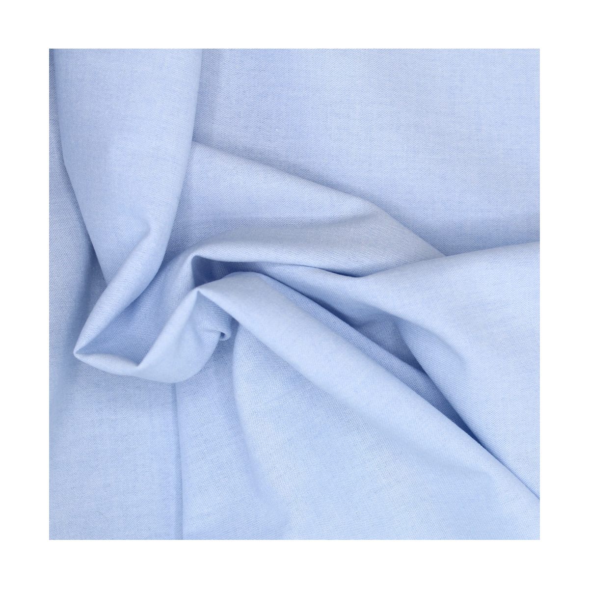Chambray coton bleu ciel uni