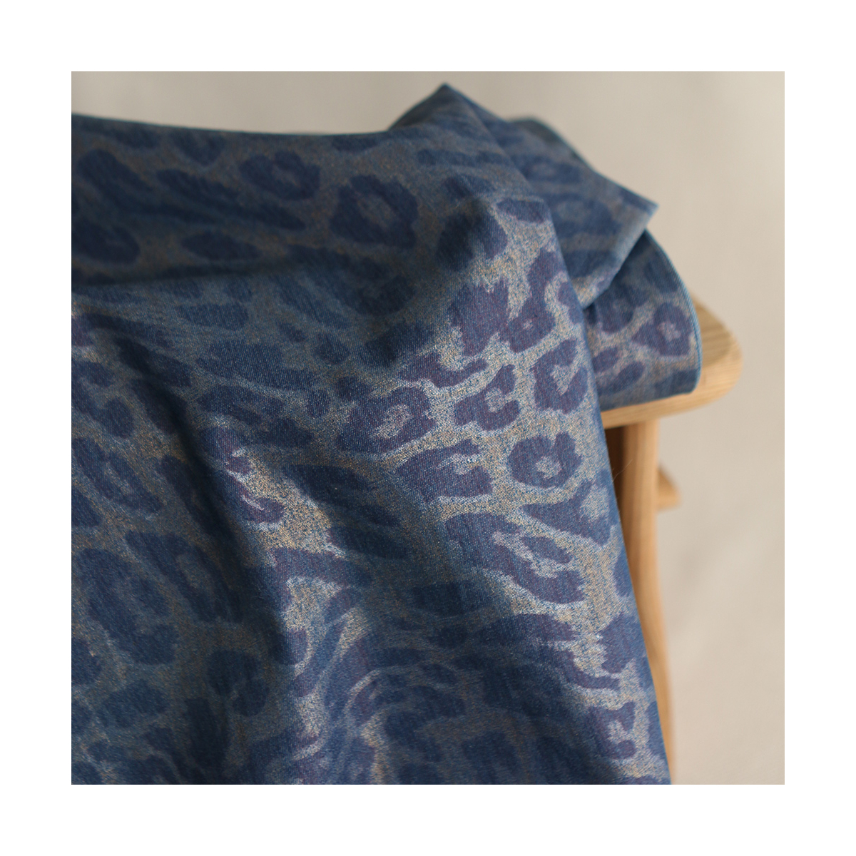 Jean denim léger coton 120gr imprimé foil Graou