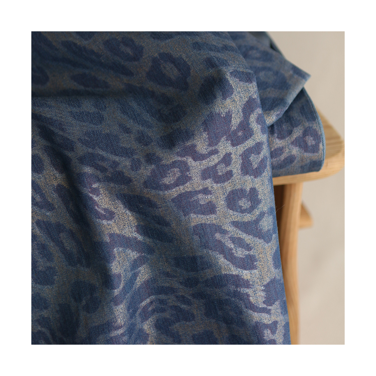 Jean denim léger coton 120gr imprimé foil Graou