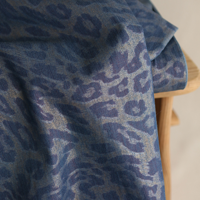 Jean denim léger coton 120gr imprimé foil Graou