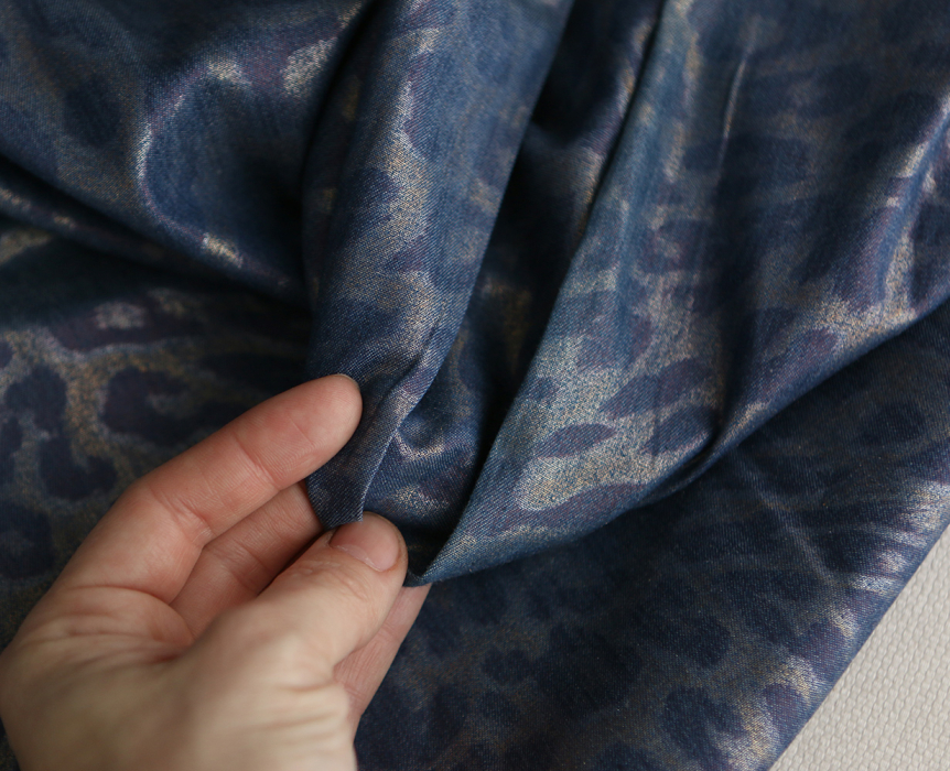 Jean denim léger coton 120gr imprimé foil Graou