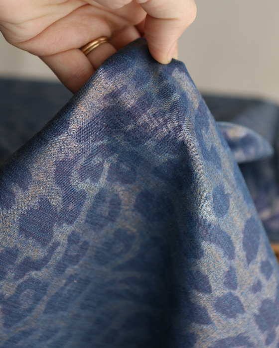 Jean denim léger coton 120gr imprimé foil Graou