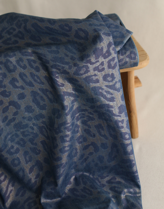 Jean denim léger coton 120gr imprimé foil Graou