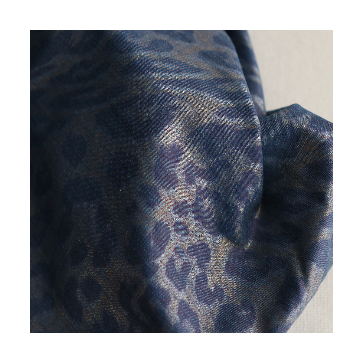 Jean denim léger coton 120gr imprimé foil Graou