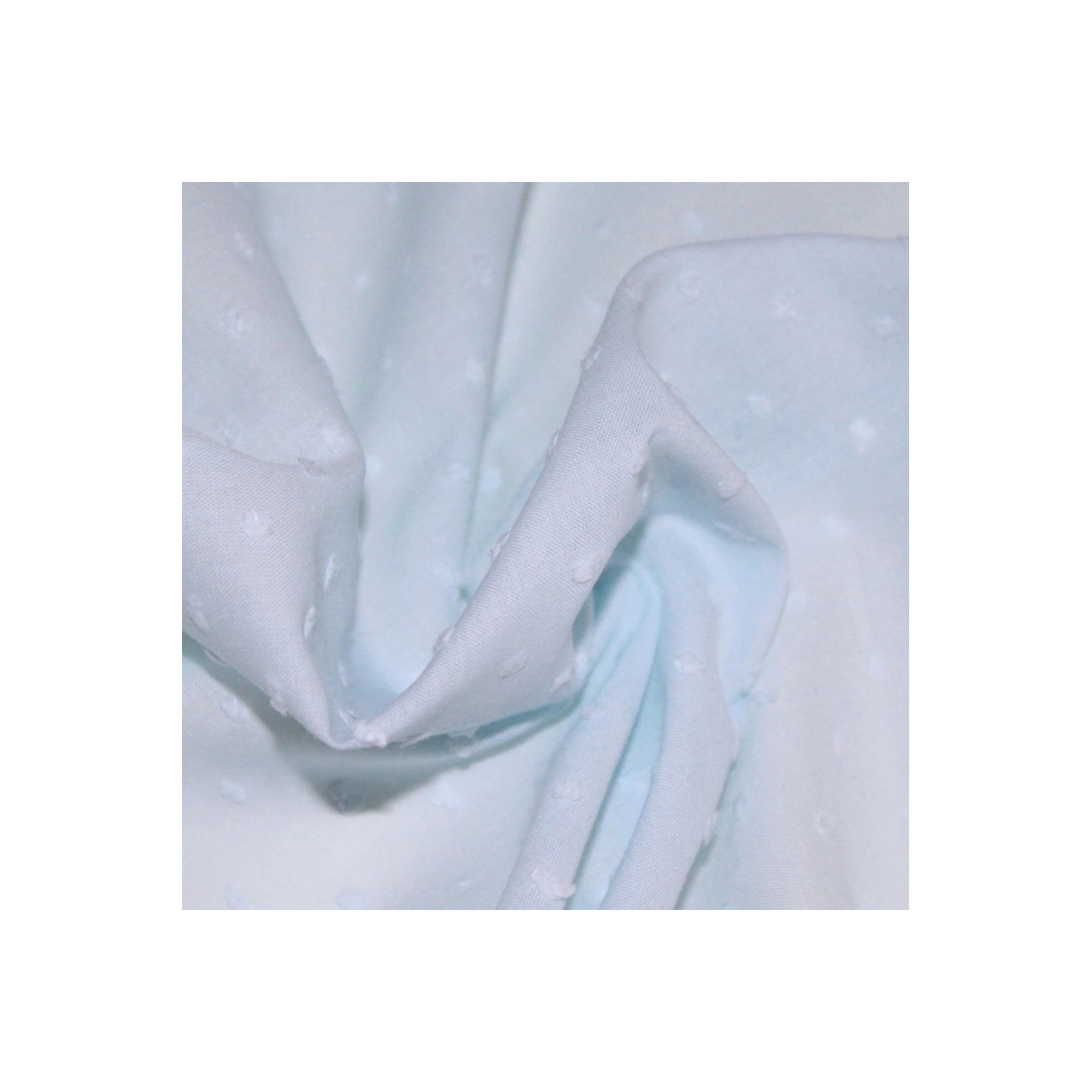 Plumetis de coton coloris Bleu poudré