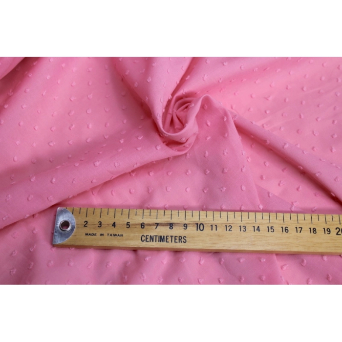 Plumetis de coton coloris Sorbet Fraise