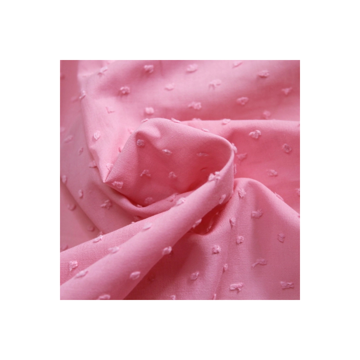 Plumetis de coton coloris Sorbet Fraise