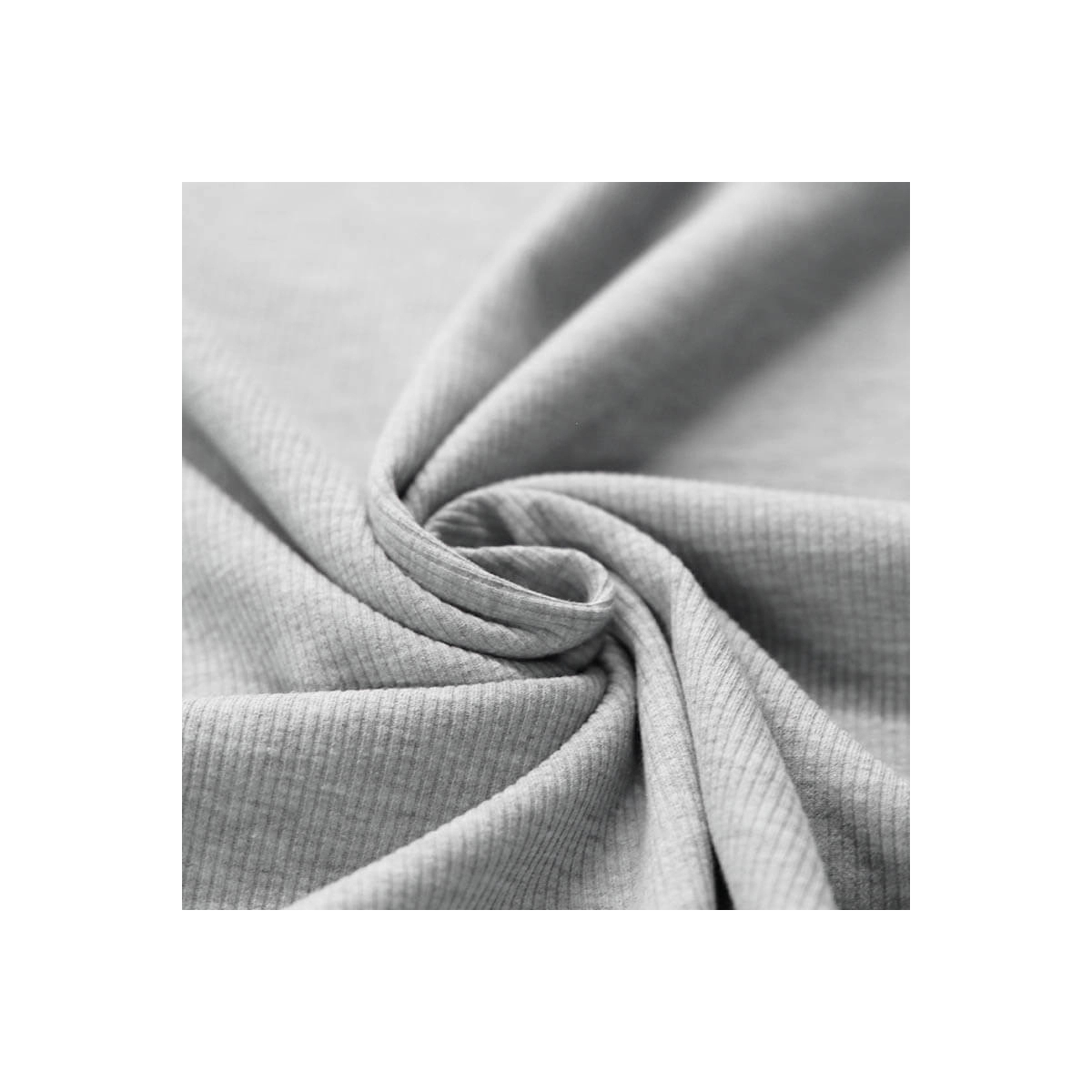 Jersey coton côtes fines coloris gris chiné