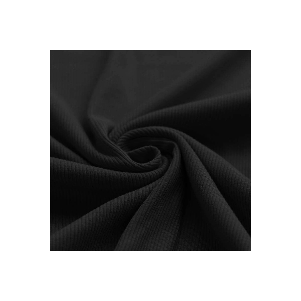 Jersey coton côtes fines coloris noir