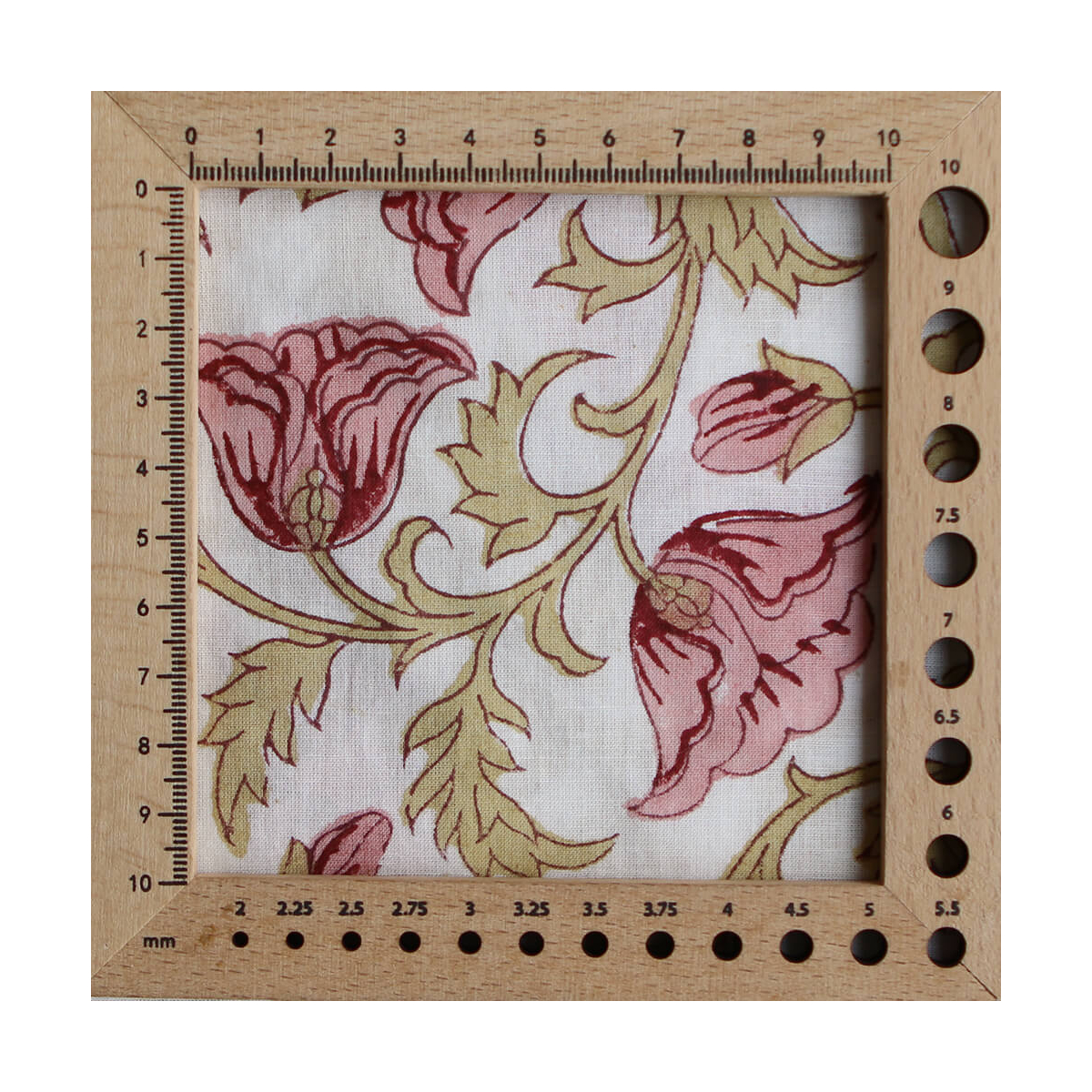 Madhavi - Tissu indien en coton imprimé main Hand Block