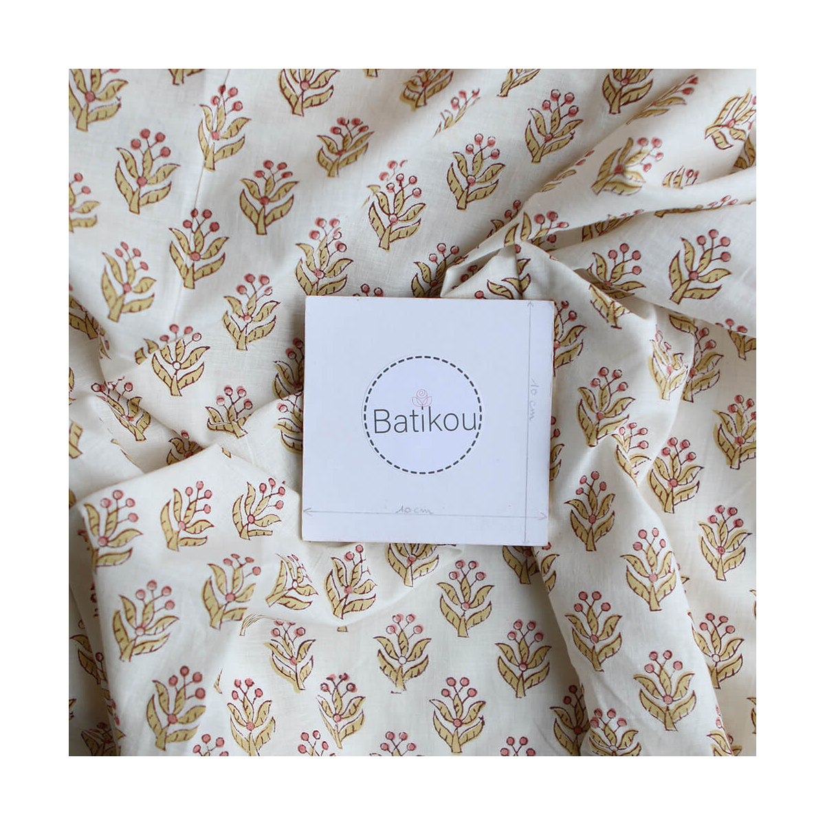 Madhavi B - Tissu indien en coton imprimé main Hand Block