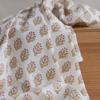 Madhavi B - Tissu indien en coton imprimé main Hand Block