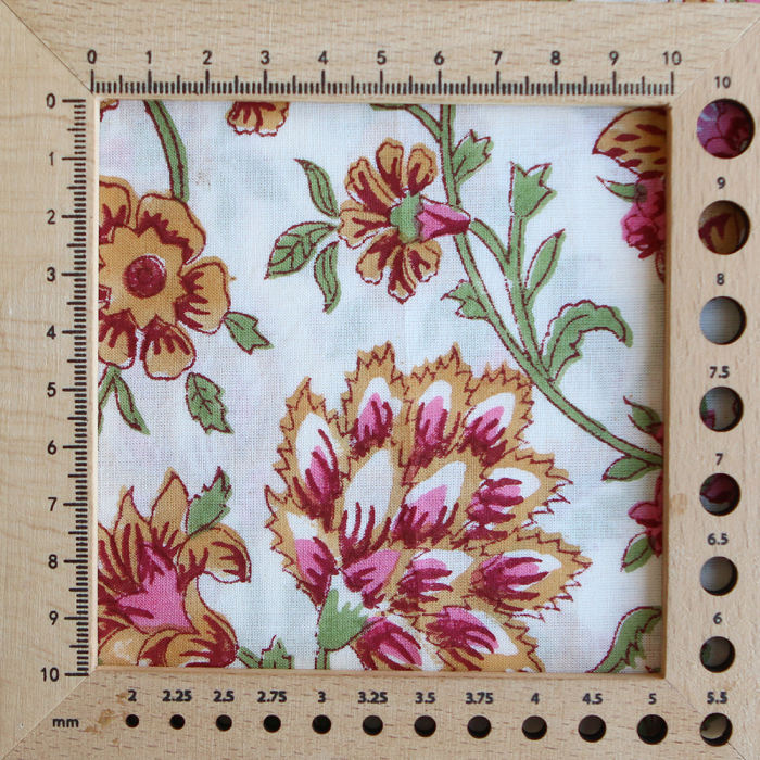 Jamila - Tissu indien en coton imprimé main Hand Block