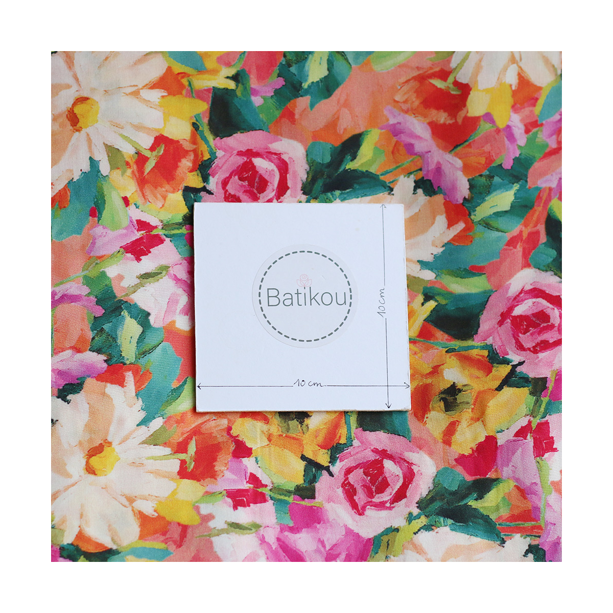 Manon - Viscose imprimé gros fleuri multicolore