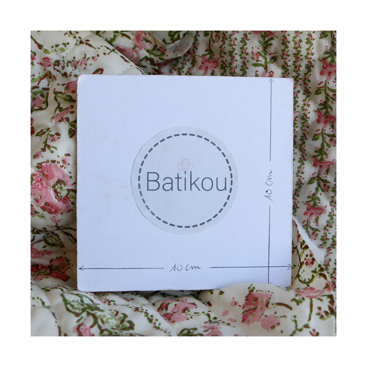 Karishma rose - Tissu indien matelassé double face coton hand block largeur 100cm