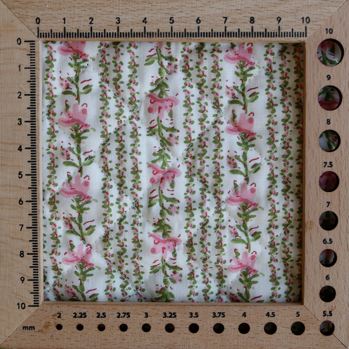Karishma rose - Tissu indien matelassé double face coton hand block largeur 100cm