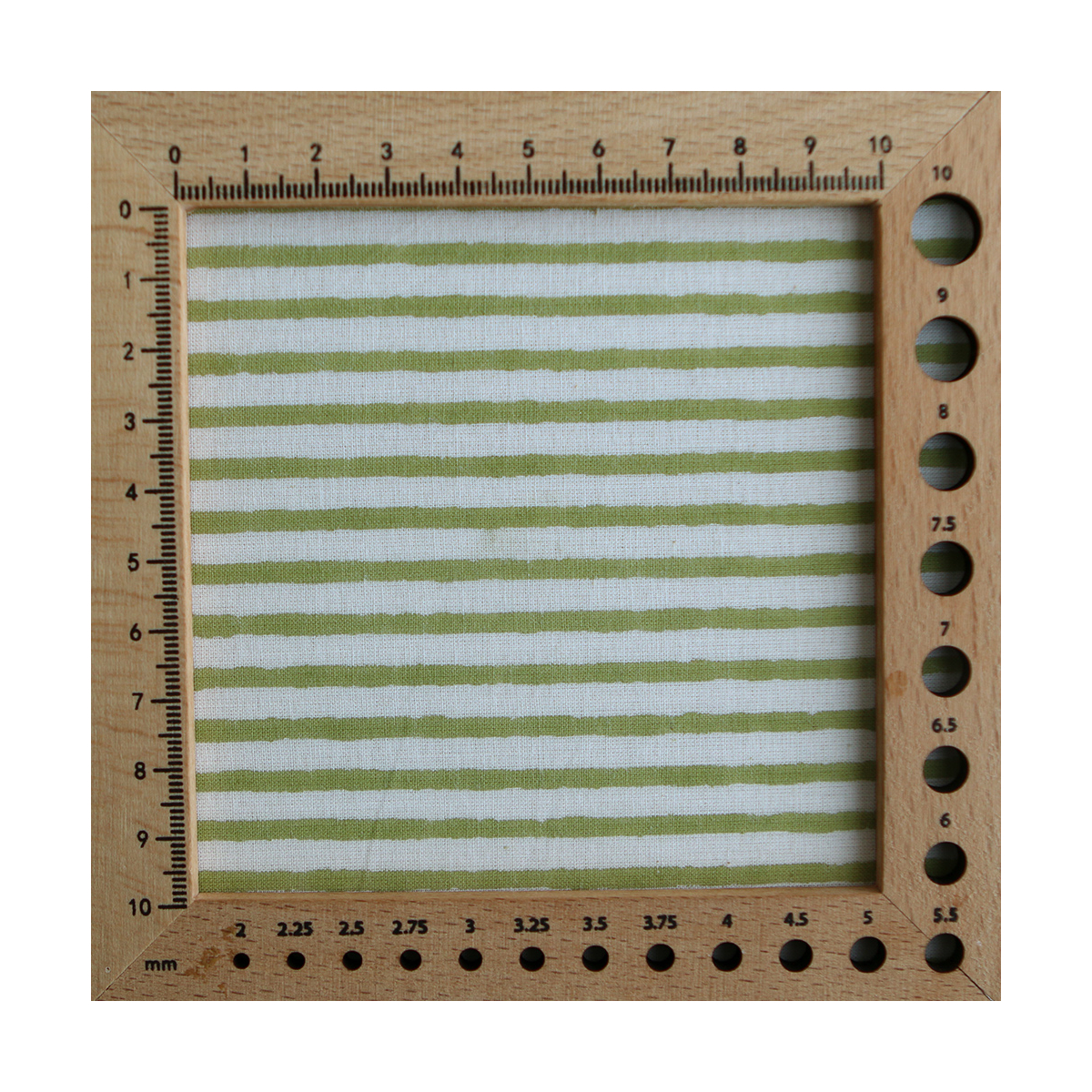 Rayures vert - Tissu indien coton hand block traditionnel