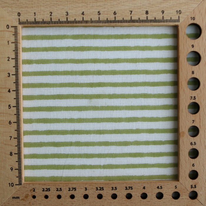 Rayures vert - Tissu indien coton hand block traditionnel