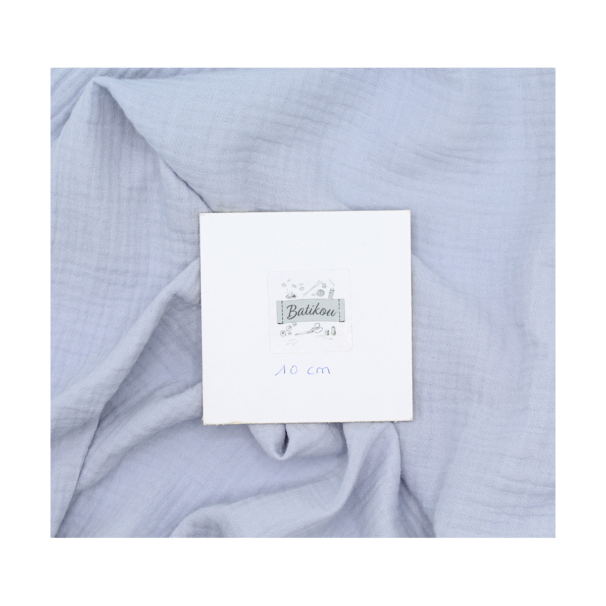 Double gaze de coton BIO unie bleu pastel poudré