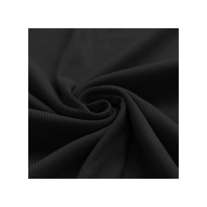 Jersey coton côtes fines coloris noir