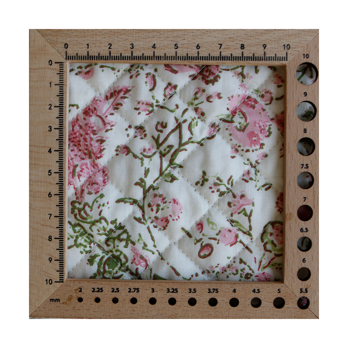 Karishma rose - Tissu indien matelassé double face coton hand block largeur 100cm