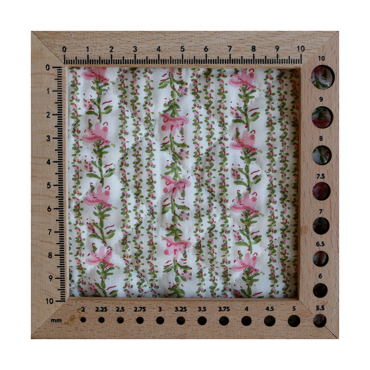 Karishma rose - Tissu indien matelassé double face coton hand block largeur 100cm