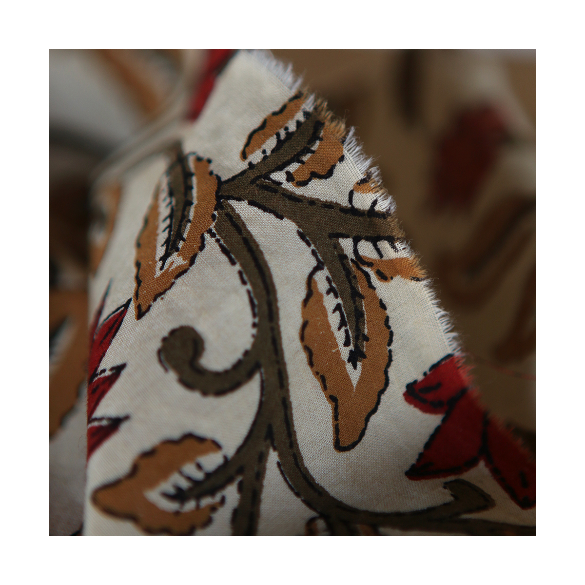 Shaivan - Tissu indien en coton imprimé main Hand Block