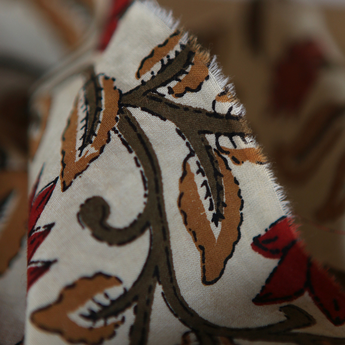 Shaivan - Tissu indien en coton imprimé main Hand Block