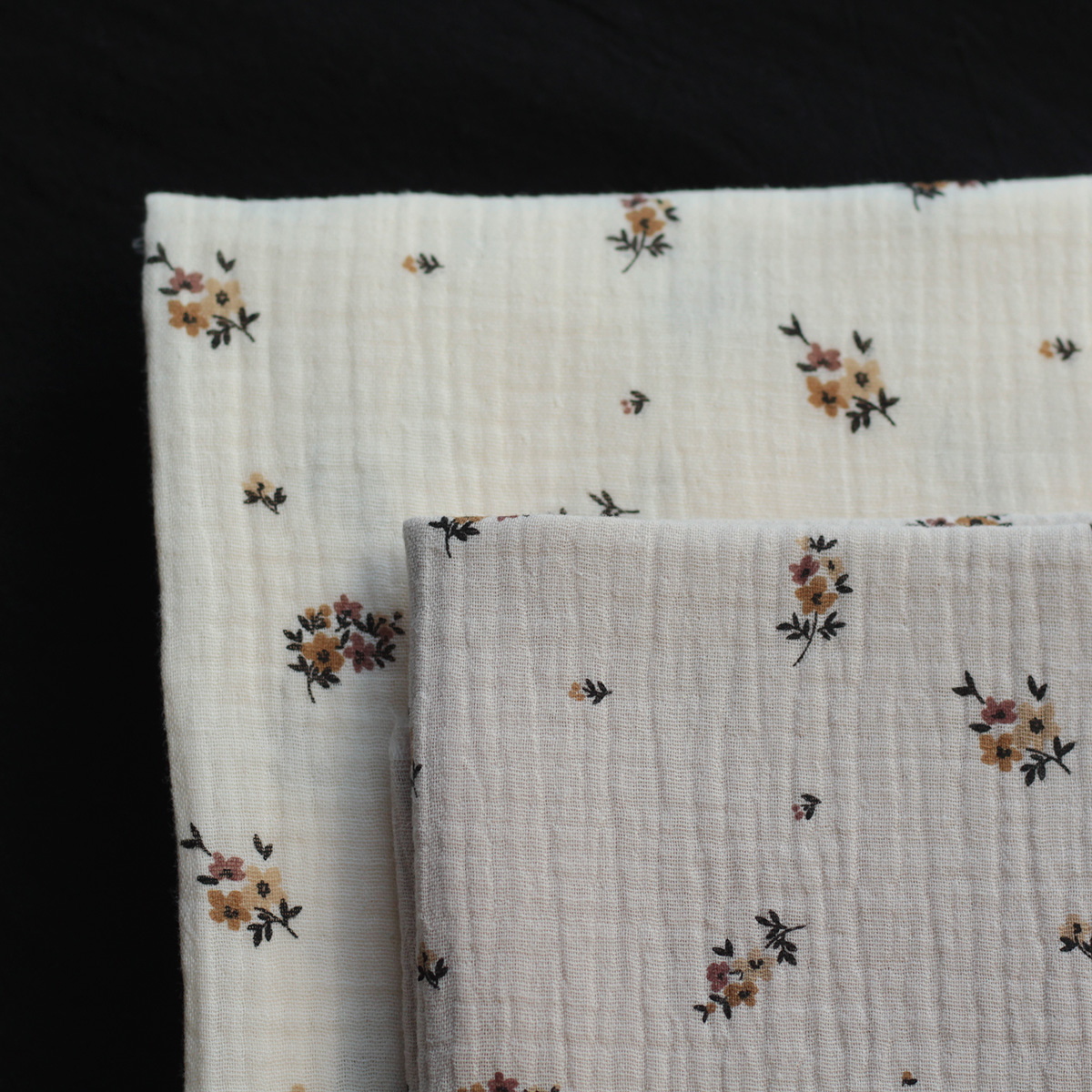 copy of Laure - Double gaze de coton BIO blanc lait motif exclusif myosotis