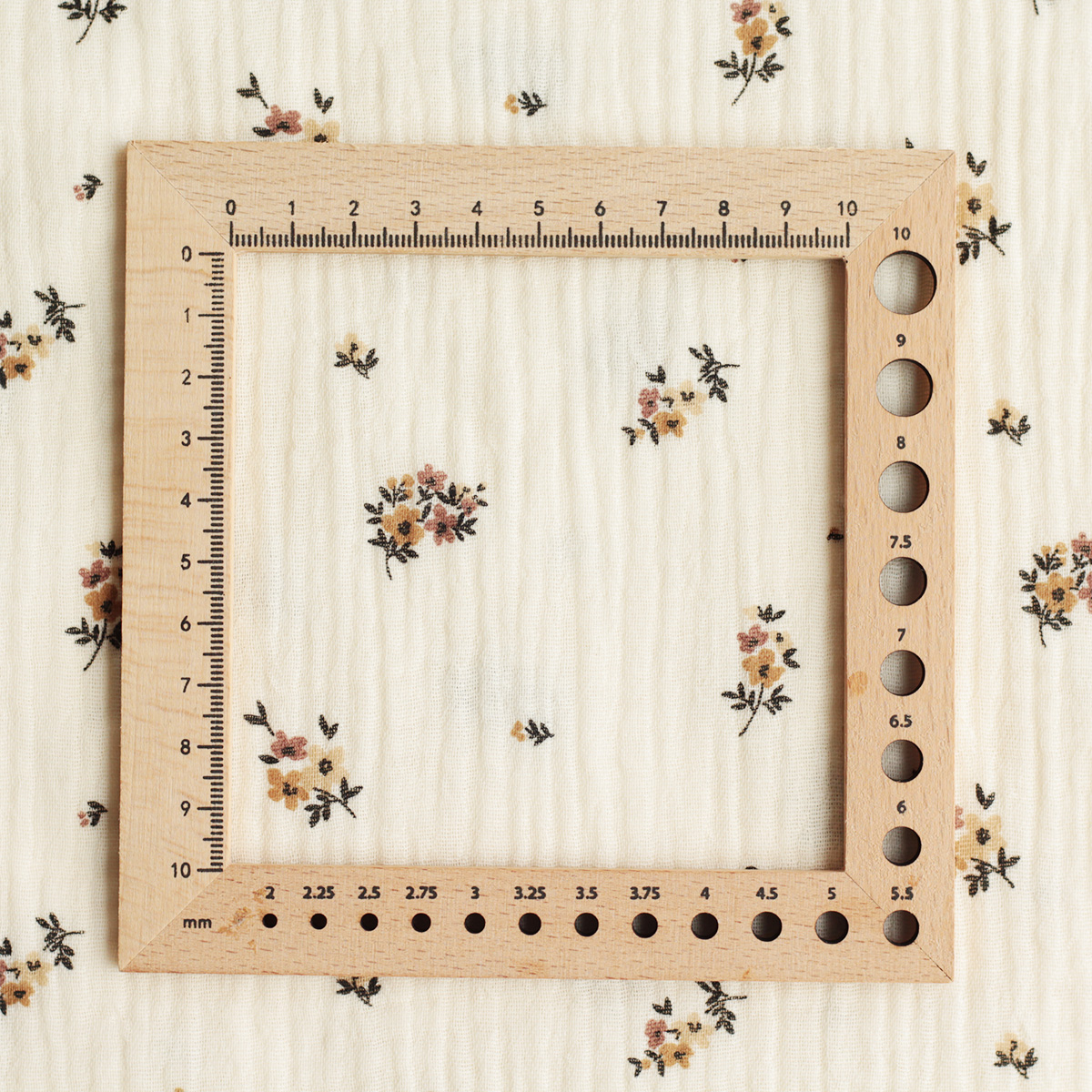 Laure - Double gaze de coton BIO écru motif exclusif cuir