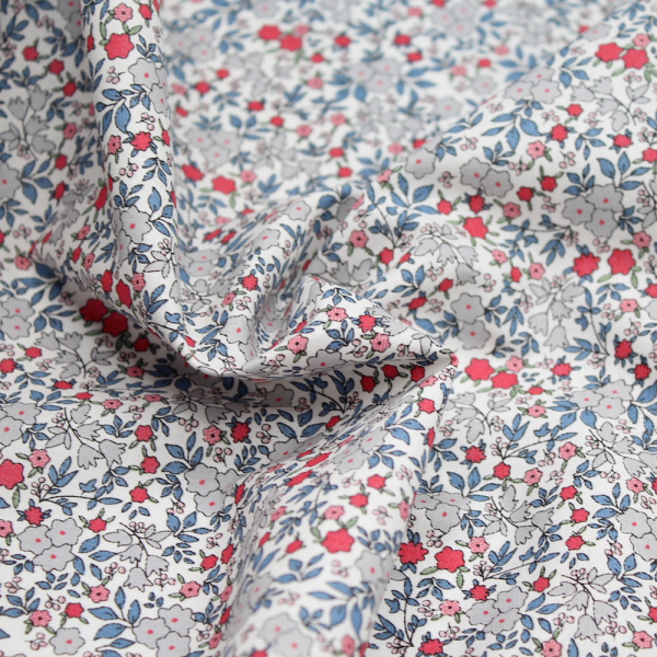 IRIS - Batiste de coton SILKYNE imprimé fleuri Tissus issus de l'agriculture biologique  - 1