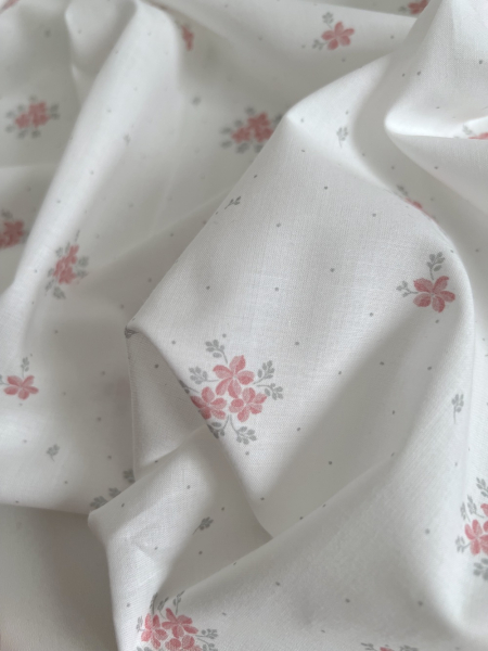 Beth - Batiste de coton BIO imprimé exclusif rose vert / SILKYNE Batikou - 1 2