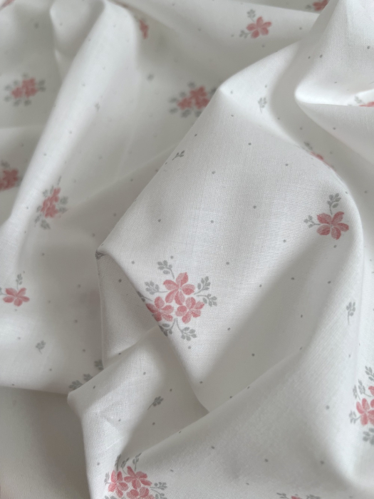 Beth - Batiste de coton BIO imprimé exclusif rose vert / SILKYNE Batikou - 2