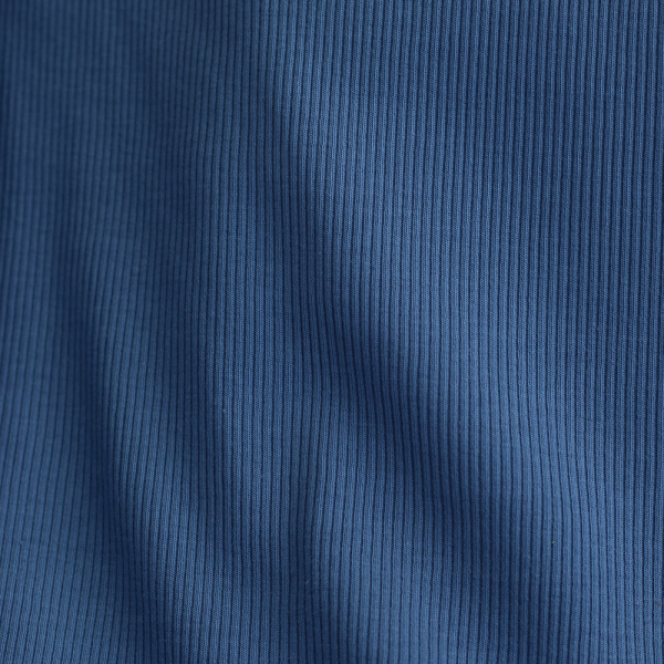 Jersey coton côtes fines coloris bleu jean 2