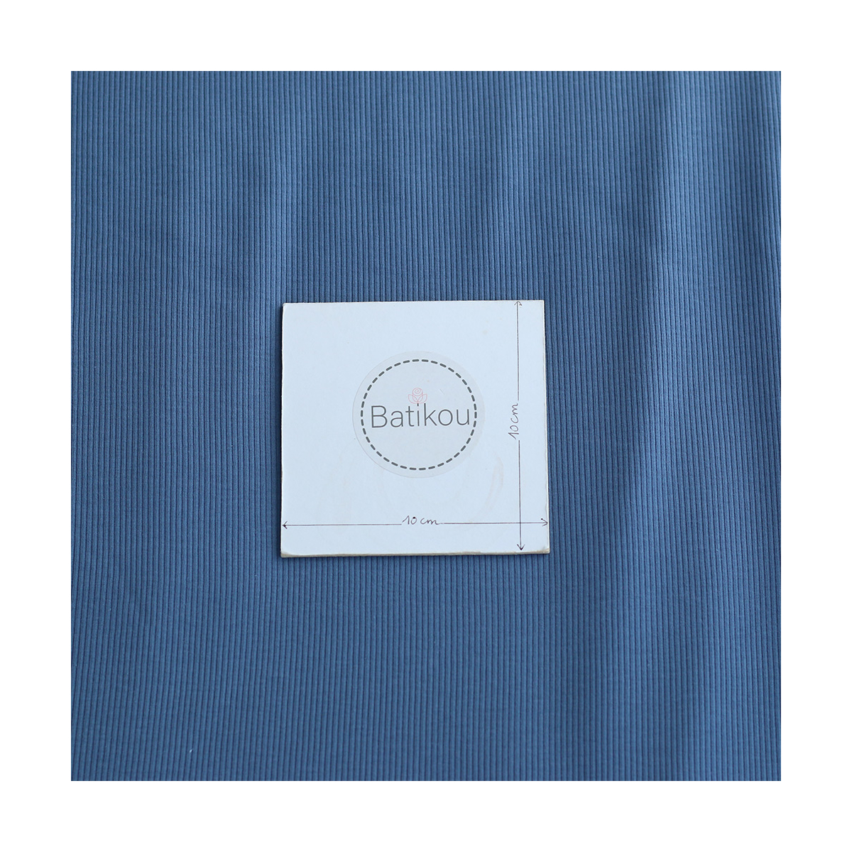 Jersey coton côtes fines coloris bleu jean