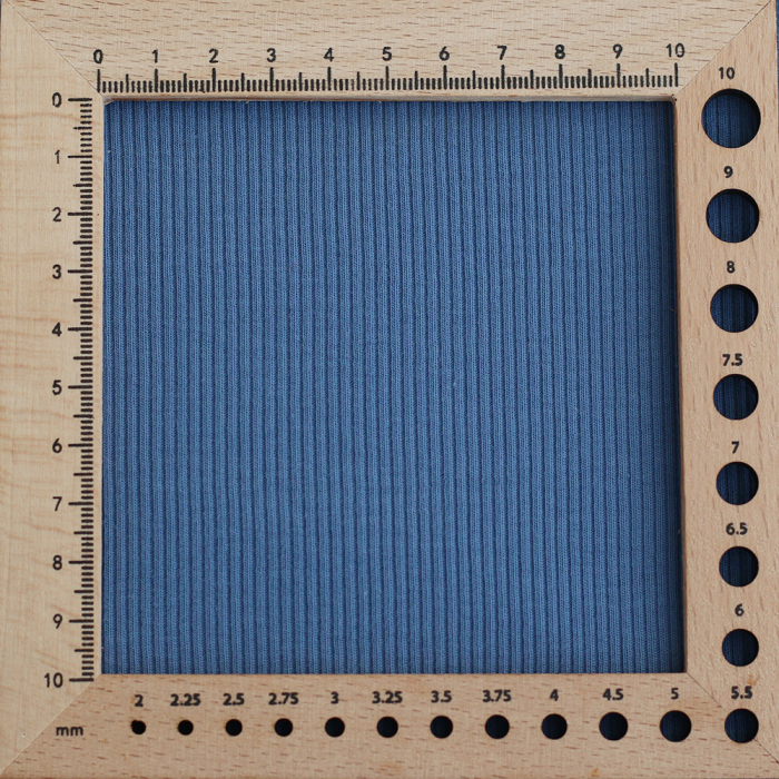 Jersey coton côtes fines coloris bleu jean