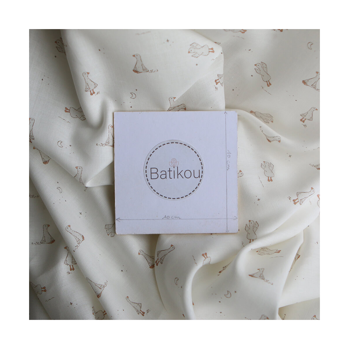 Anatole - Tissu sergé / twill fin coton organique imprimé petites oies