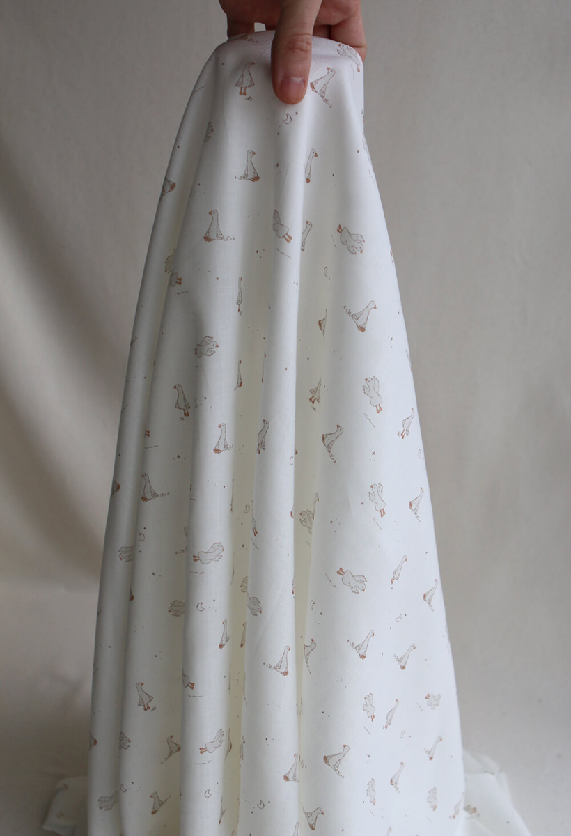 Anatole - Tissu sergé / twill fin coton organique imprimé petites oies