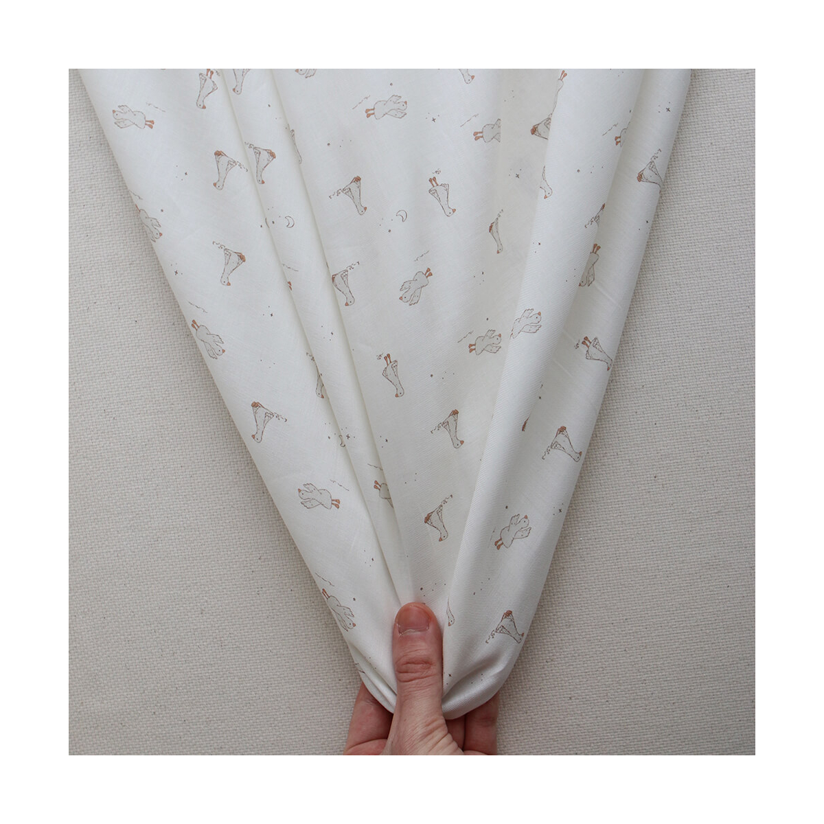 Anatole - Tissu sergé / twill fin coton organique imprimé petites oies