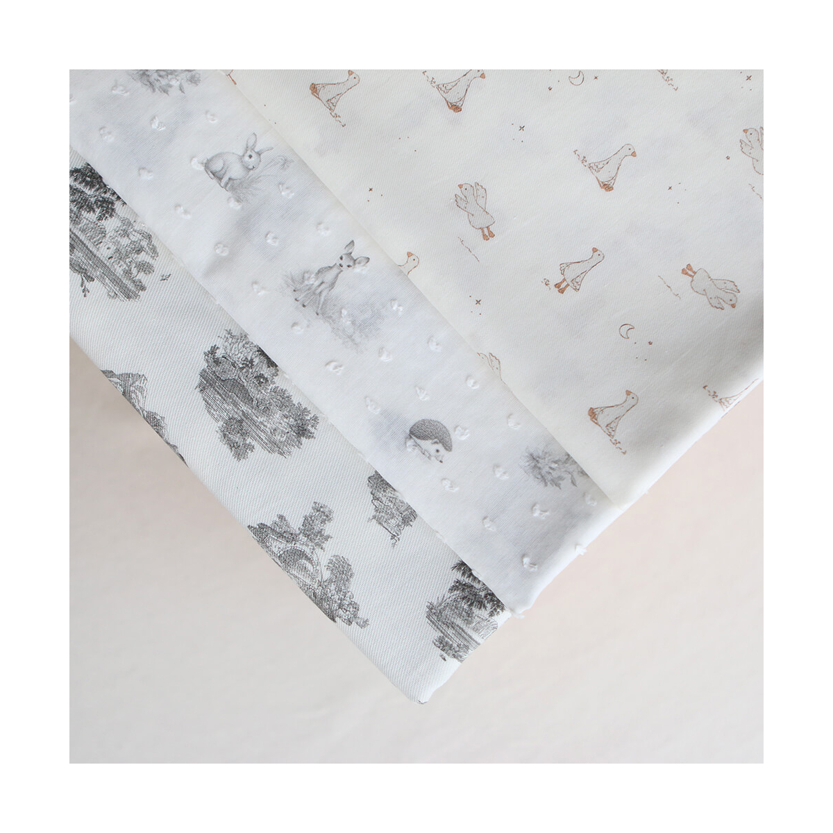 Anatole - Tissu sergé / twill fin coton organique imprimé petites oies