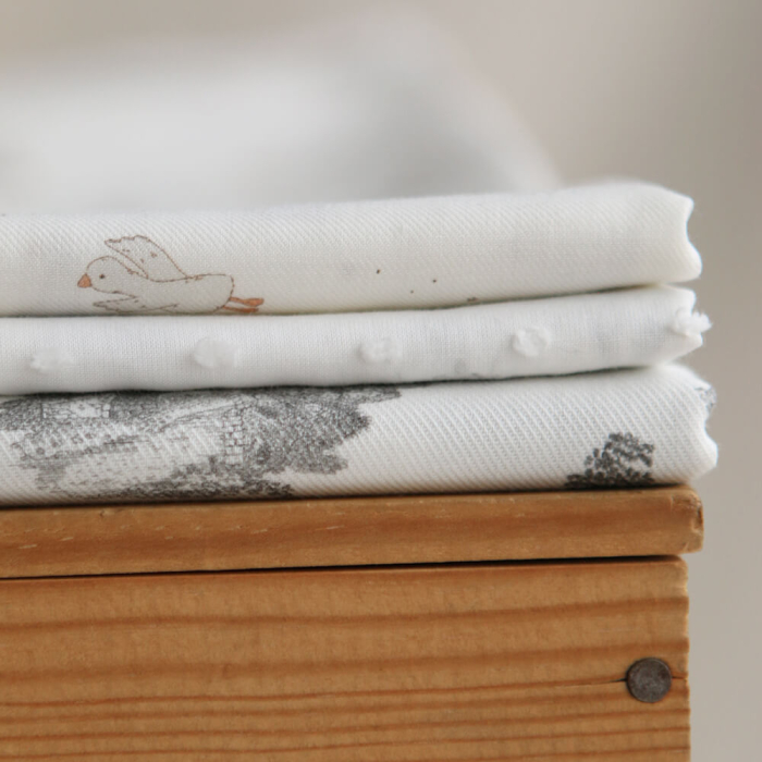 Anatole - Tissu sergé / twill fin coton organique imprimé petites oies
