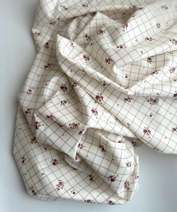 Laure - Batiste de coton Silkyne BIO imprimé exclusif Tissus issus de l'agriculture biologique  - 6