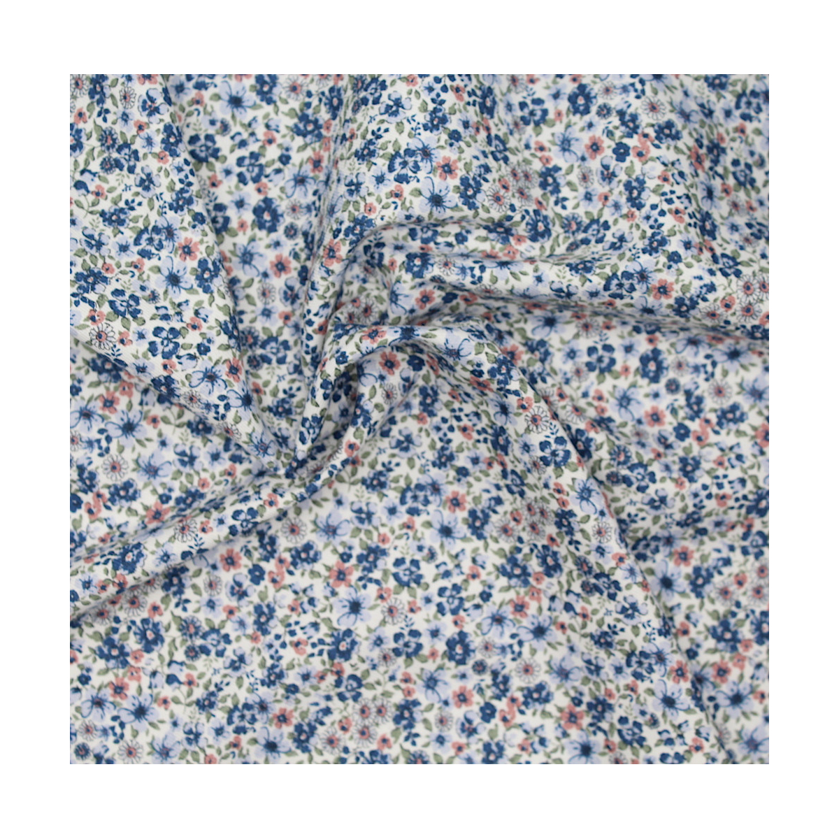 Tissu twill de coton organique imprimé fleuri