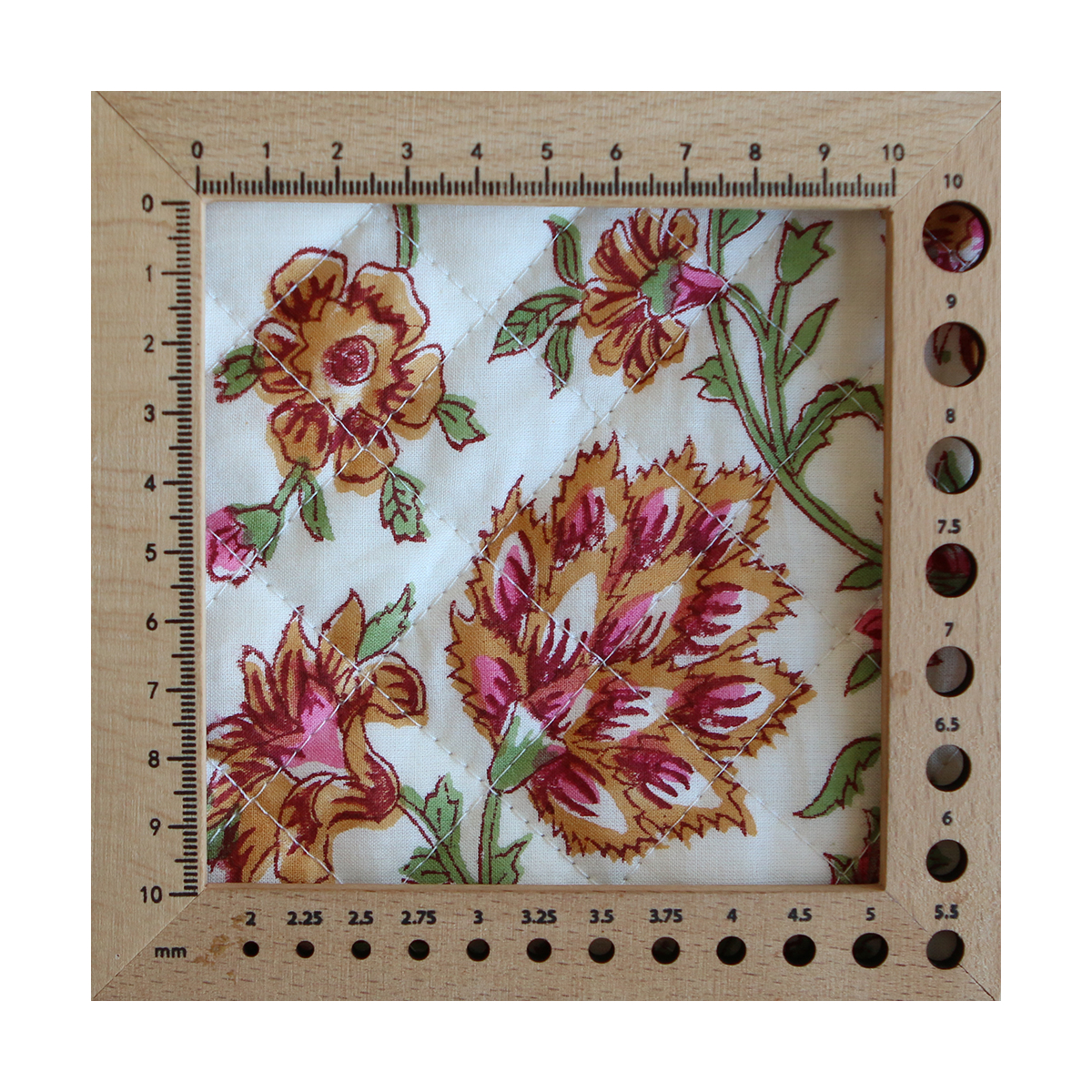 Jamila - Tissu indien matelassé double face coton hand block largeur 100cm