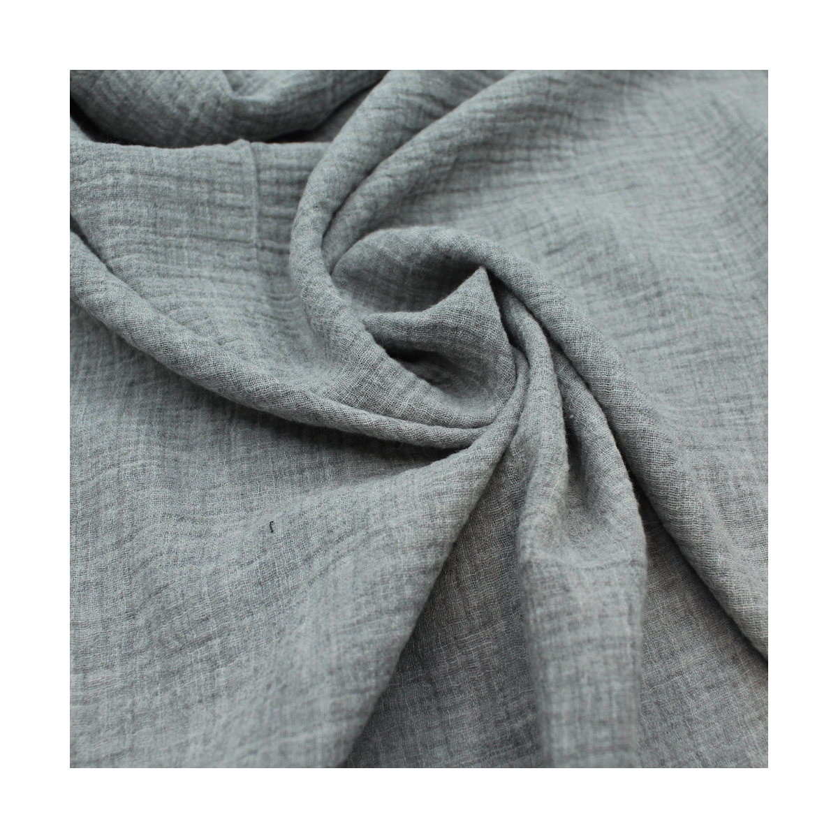 Double gaze de coton BIO chiné coloris GRIS